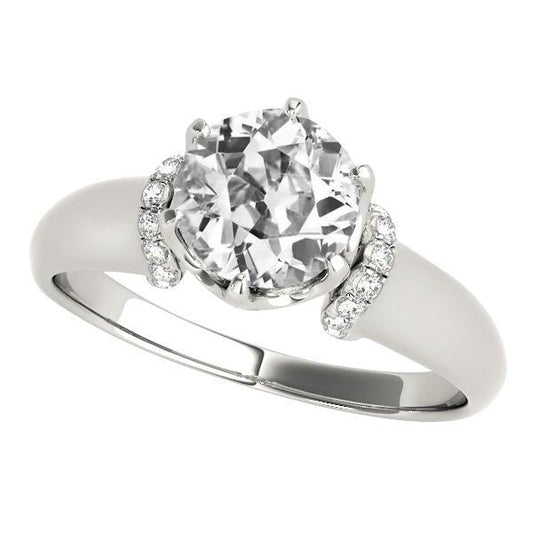 natural round diamond 4ct ring front view