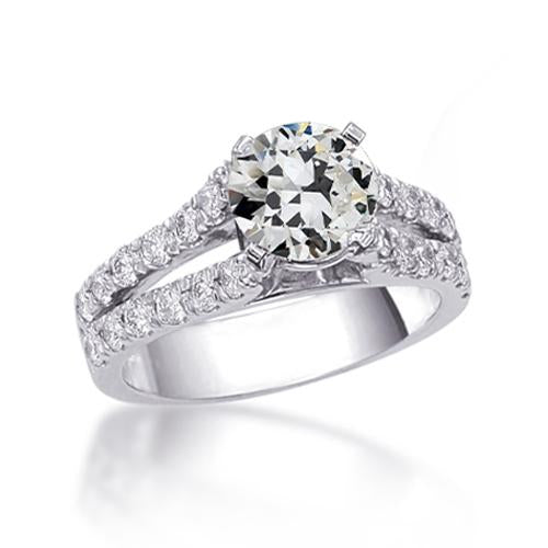 natural round diamond 4ct ring front view