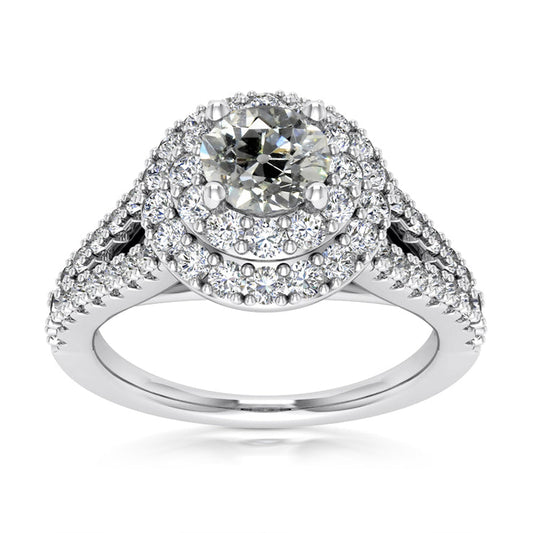 natural round diamond 5.40ct ring front view