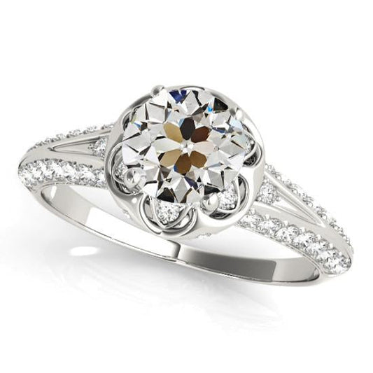 natural round diamond 4.50ct ring front view