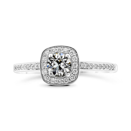 natural round diamond 3.50ct ring front view