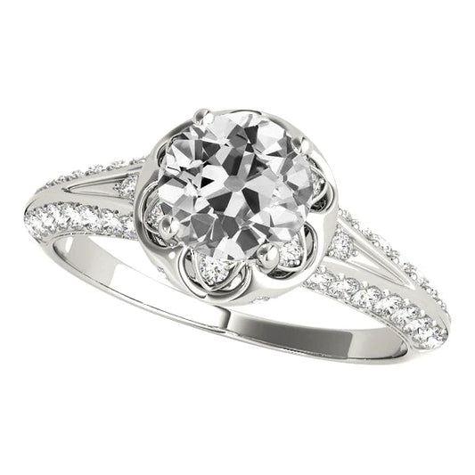 natural round diamond 6ct ring front view