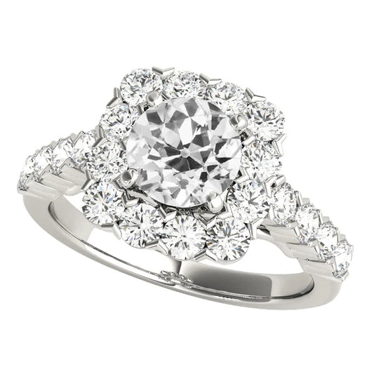 natural round diamond 5ct ring front view