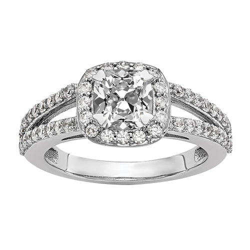 natural round diamond 5ct ring front view