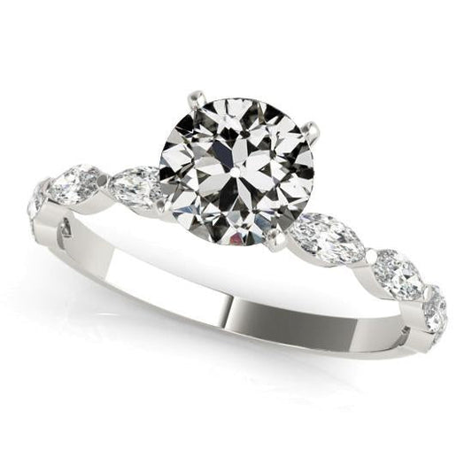 natural round diamond 4ct ring front view