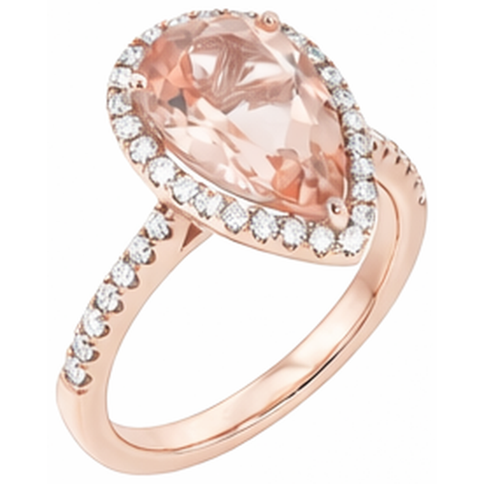 14K Gold Morganite Cocktail Ring