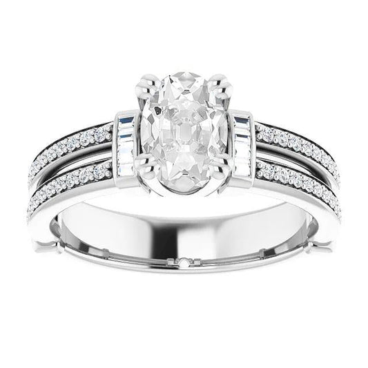 natural round diamond 6.25ct ring front view