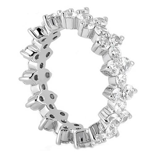 14K Gold Round Real Diamond Eternity Wedding Band Women Fine Jewelry