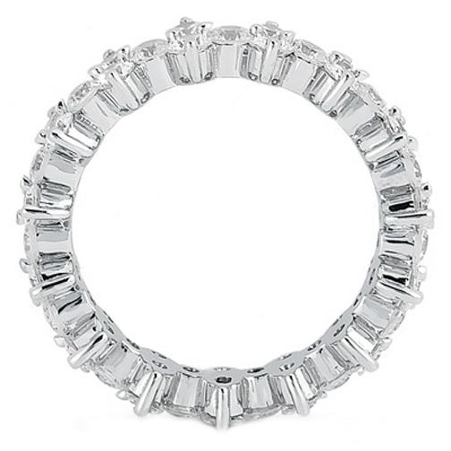 14K Gold Round Real Diamond Eternity Wedding Band Women Fine Jewelry