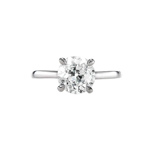 14K Gold Solitaire Old Cut Round Real Diamond Ring Prong Set 1.25 Carats