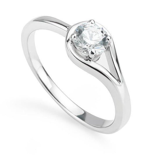 natural round diamond 1.10ct ring front view