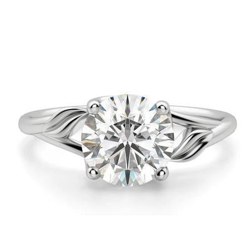 natural round diamond 2.70ct ring front view
