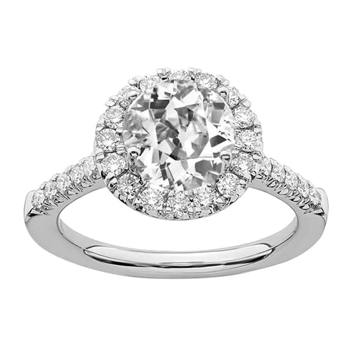natural round diamond 4ct ring front view