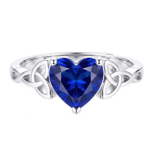 14K White Gold Precious Stone Ring with Cornflower Blue Sapphire