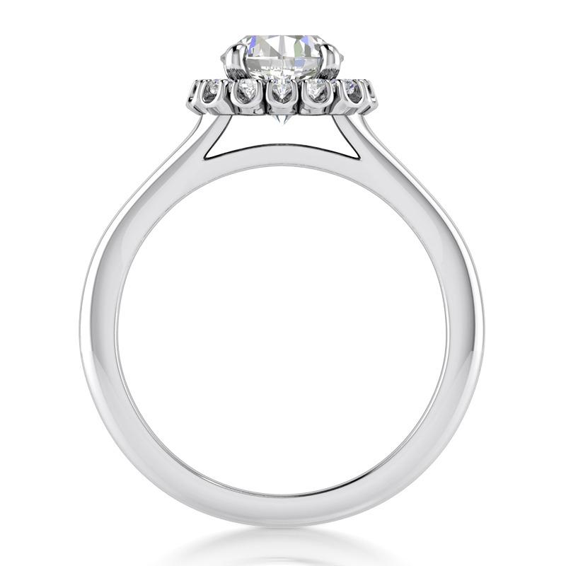 14K White Gold Real Old Miner Cut Diamond Ring 2 Ct. Halo Lady Jewelry2