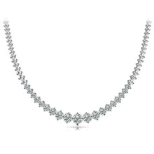 14K White Gold Round Real Diamond Tennis Necklace Women Jewelry 11 Carats