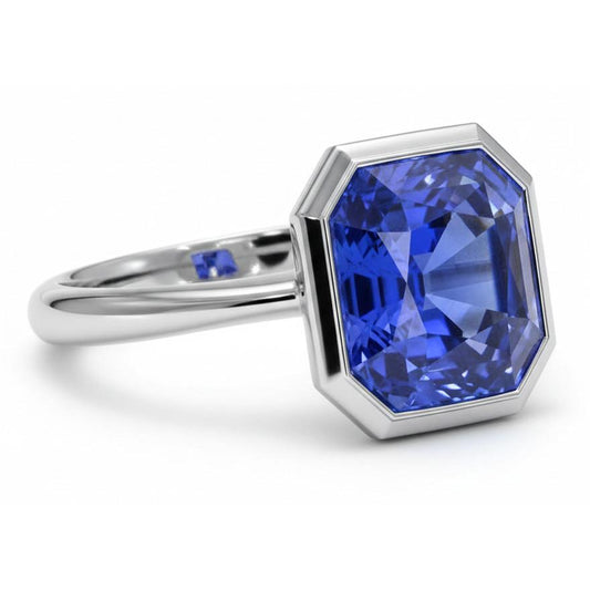 IGI CERTIFIED 14K Gold 5 Carat Sapphire Engagement Ring