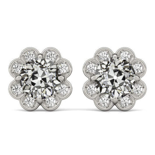 Genuine Diamond Stud Earrings – main view