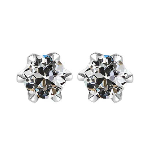 Stud Earrings 14 Karat White Gold with Fine Diamond – main view