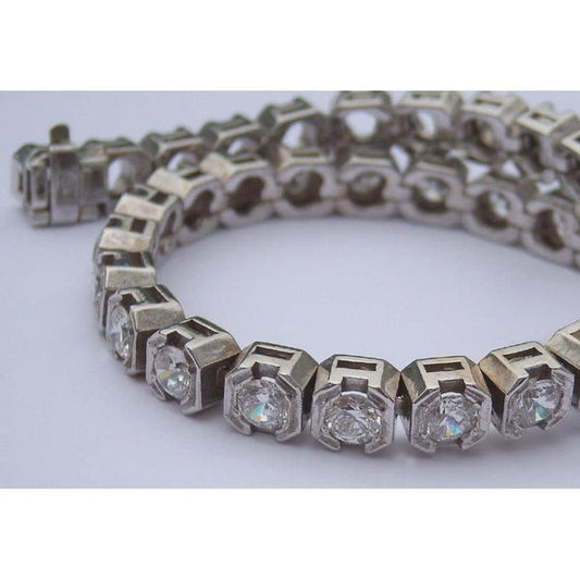 15 Carats Vs Diamond Half Bezel Real New Tennis Bracelet