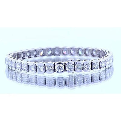 16.45 Carats Round Diamond Genuine Tennis Bracelet White Gold 14K