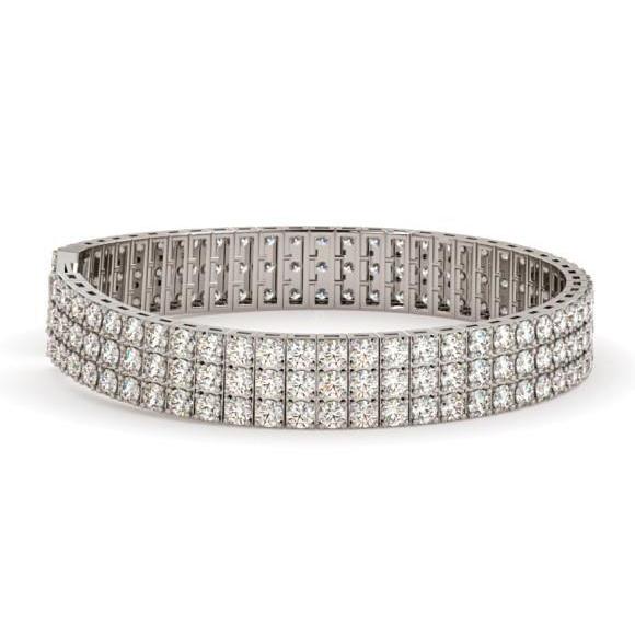 16.83 Carats Round Genuine Diamond Tennis Bracelet 153 Stones White Gold 14K