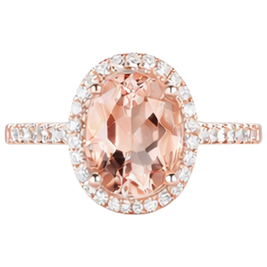 natural round morganite 17.15ct ring side angle