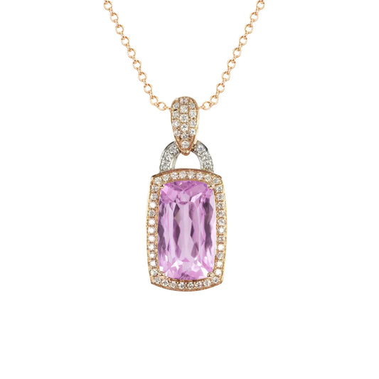 17 Carat Kunzite Diamond Necklace