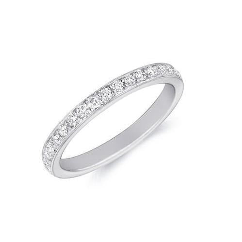 1.05 Ct Round Cut Genuine Diamonds Eternity Wedding Band Gold 14K