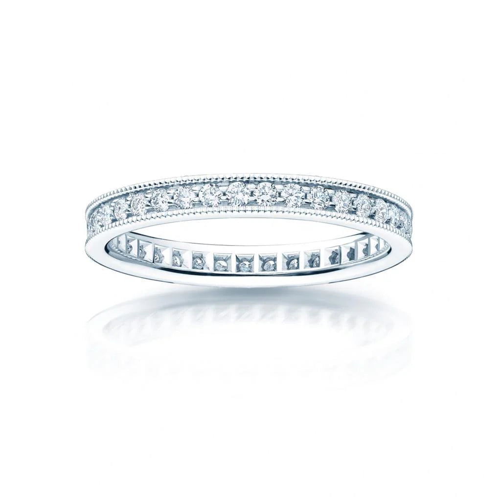 1.11 Ct Antique Style Real Diamond Lady Wedding Band White Gold 14K