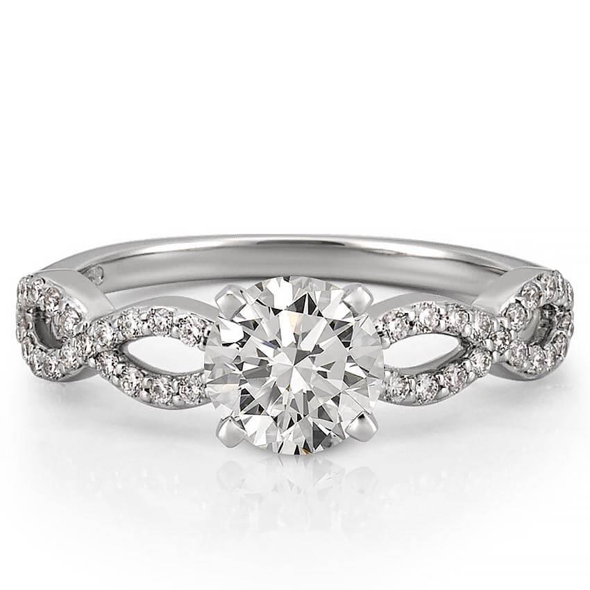 1.20 Carats White Gold Genuine Round Diamond Engagement Ring Accents Jewelry