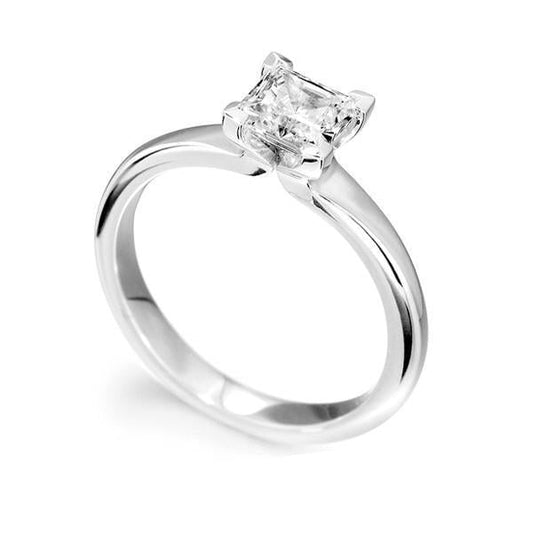 natural princess diamond 1.20ct ring front view