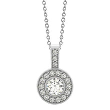 1.25 CT. Round Real Diamond Milgrain Pendant Necklace Without Chain WG 14K