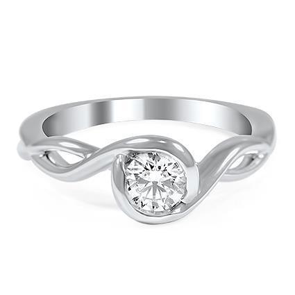 natural round diamond 1.25ct ring front view