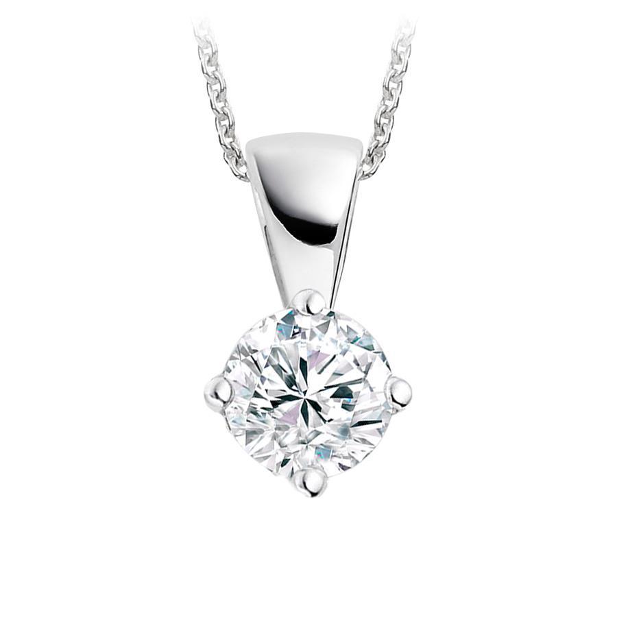 1.25 Carats Round Natural Diamond Pendant Gold Women Jewelry Prong Set New