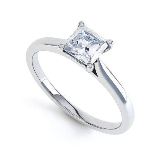 natural princess diamond 1.25ct ring front view