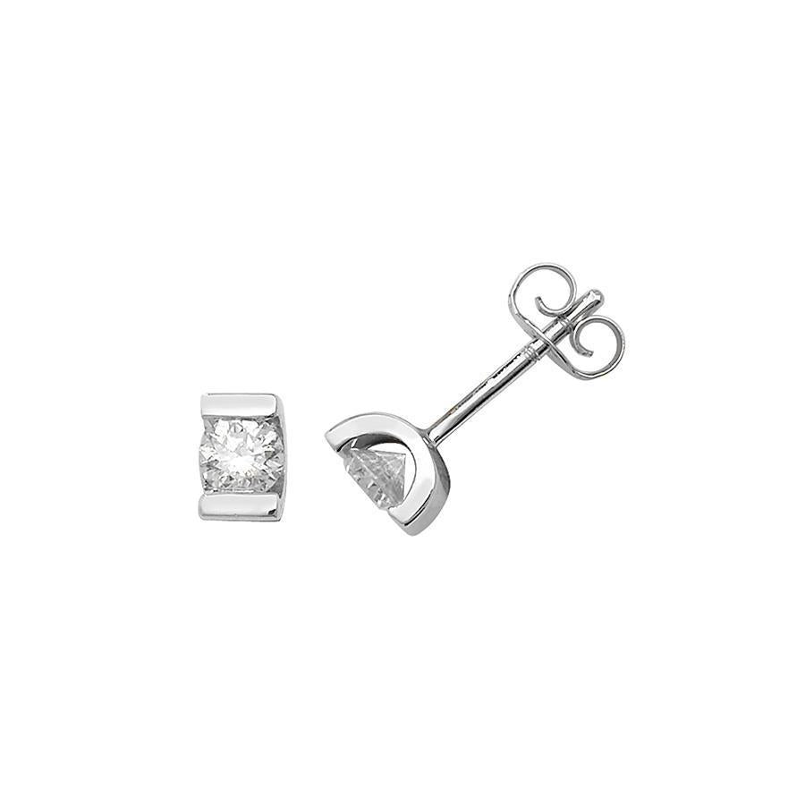 1.3 Ct Round Cut Real Diamond Stud Earring 14K White Gold