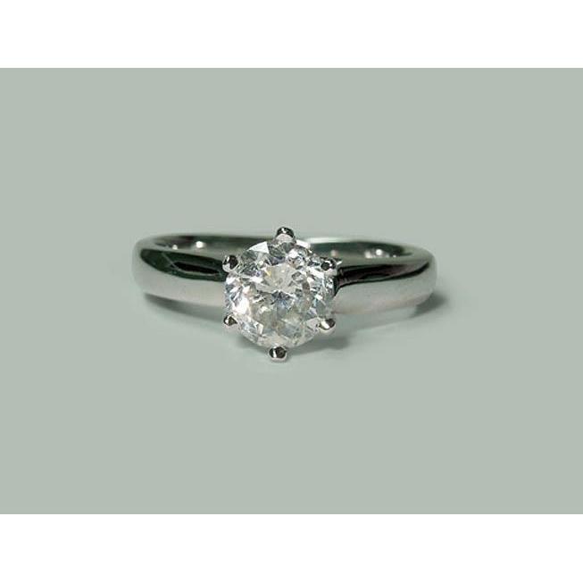 1.30 Carat Genuine Diamond Solitaire Ring White