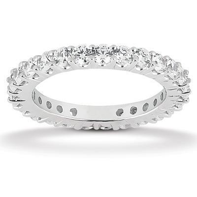 1.30 Carats Round Natural Earth Mined Diamond Wedding Band White Gold Jewellery