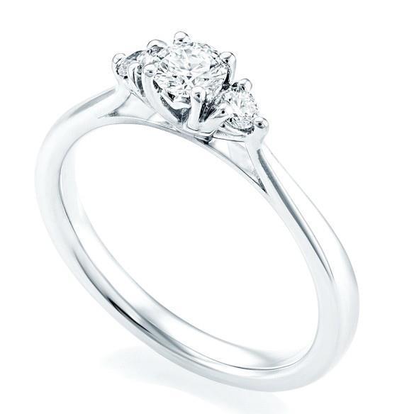 1.30 Ct Round Cut 3 Stone Real Natural Earth Mined Diamond Engagement Ring