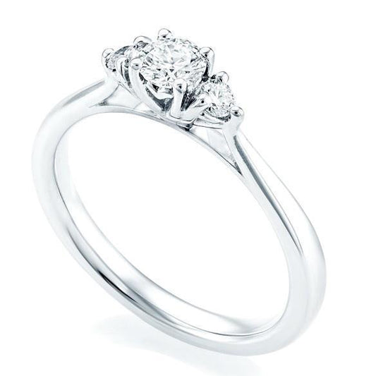 1.30 Ct Round Cut 3 Stone Real Natural Earth Mined Diamond Engagement Ring