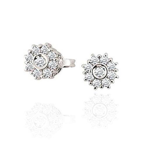 1.30 Ct Round Cut Genuine Diamond Stud Halo Earring 14K White Gold