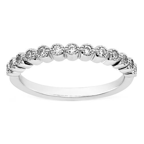 1.30 Ct Round Real Natural Earth Mined Diamond Wedding Band White Gold 14K Jewellery New