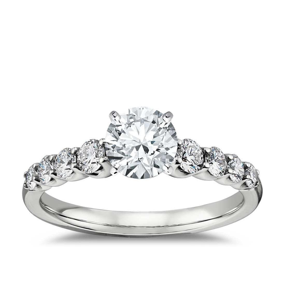1.40 Carats Round Natural Earth Mined Diamond Wedding Ring White Gold 14K