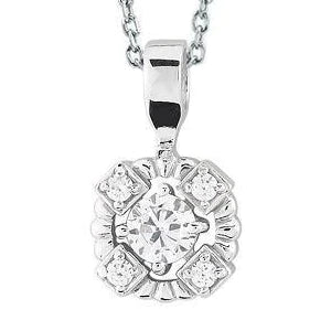 1.40 Ct. Round Brilliant Cut Natural Diamonds Pendant Necklace White Gold 14K