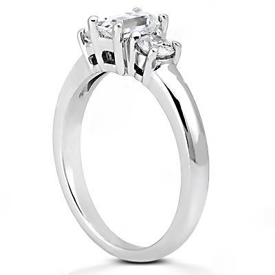 1.41 Ct. Natural Diamond Three Stone Ring Emerald Cut Gold