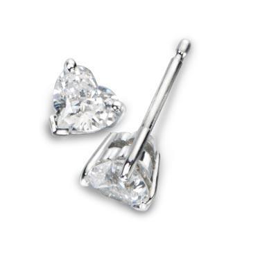 1.5 Ct Heart Cut Real Diamond Stud Earrings Solid White Gold 14K