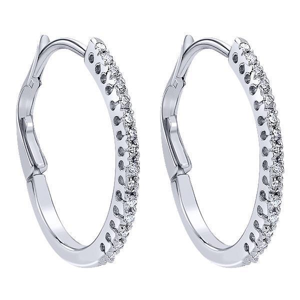 1.5 Ct Round Cut Diamond Genuine Lady Hoop Earring 14K White Gold