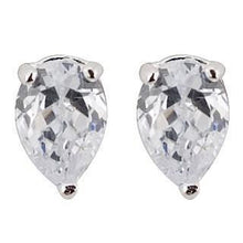 1.5 Ct Three Prong Setting Genuine Pear Cut Diamond Stud Earring