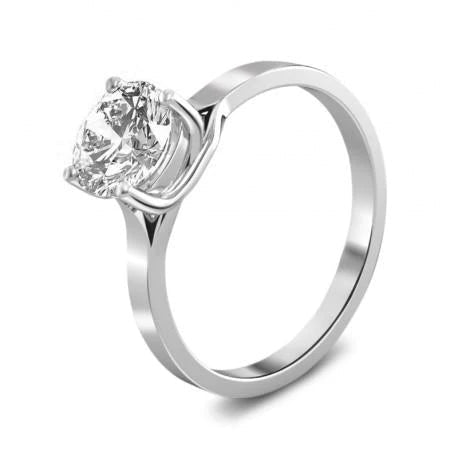 1.50 Carat Real Solitaire Diamond Anniversary Ring White Gold 14K